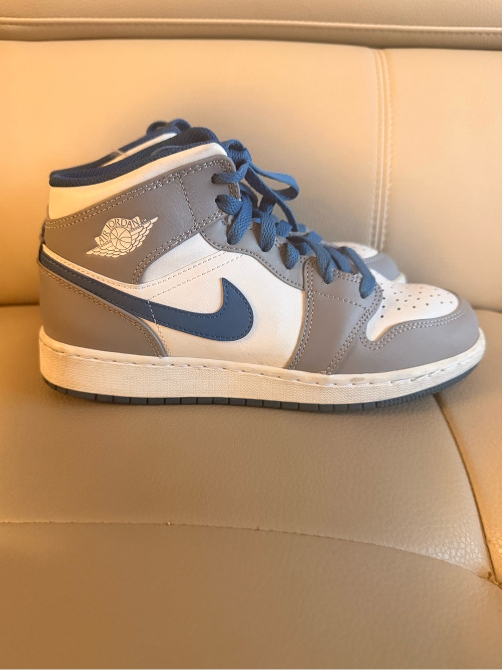 Jordan Kids' Mid-Top Sneakers - Gray/Blue/White